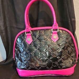 Hello Kitty Glossy Black and Pink Satchel